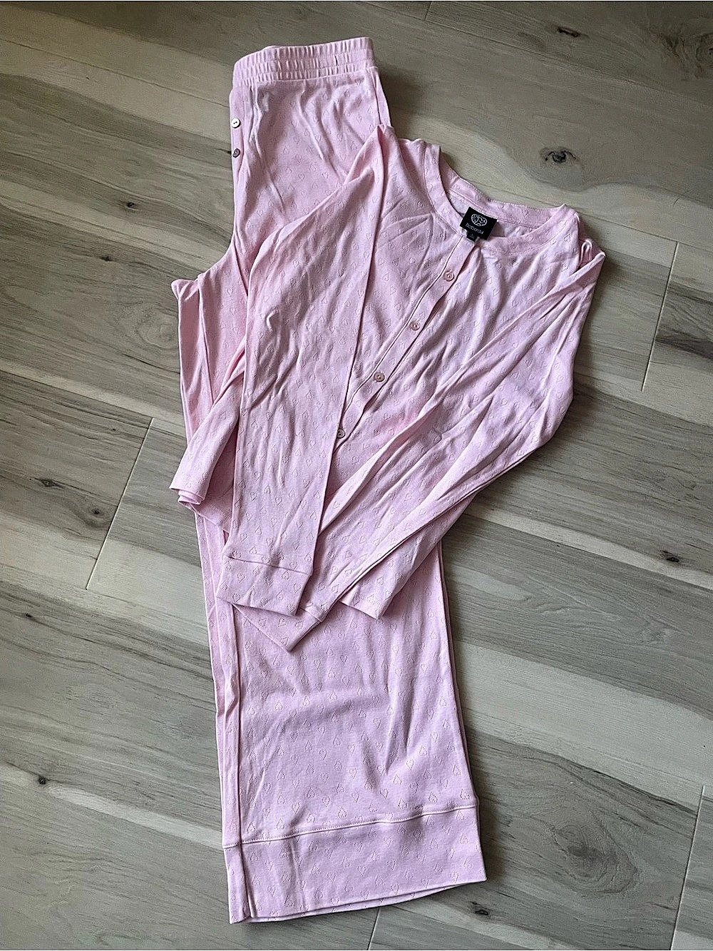 Bobeau Pink Pointelle Knit Lounge Set